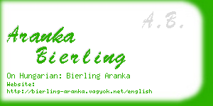 aranka bierling business card